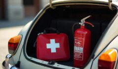 в машині немає аптечки, вогнегасника або аварійного знака